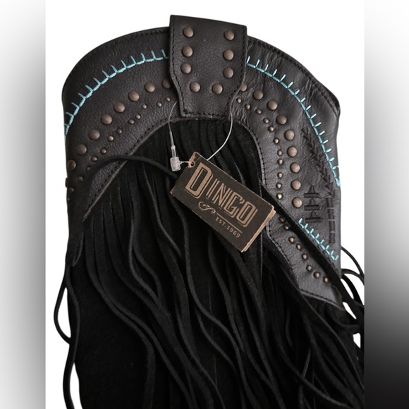 New Dingo cowboy boots embroidered studded tassel cowgirl black, sz 7.5 women’s - Picture 12 of 14